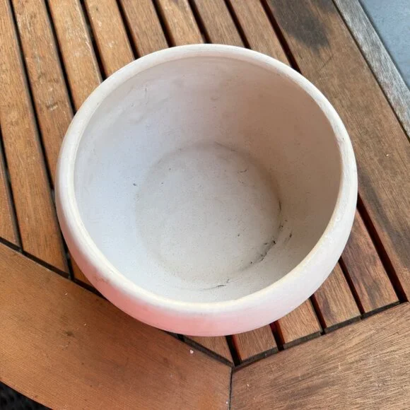 Handmade Nemadji Pottery Bowl With Blue & Orange Swirl Design - Picture 6 of 6